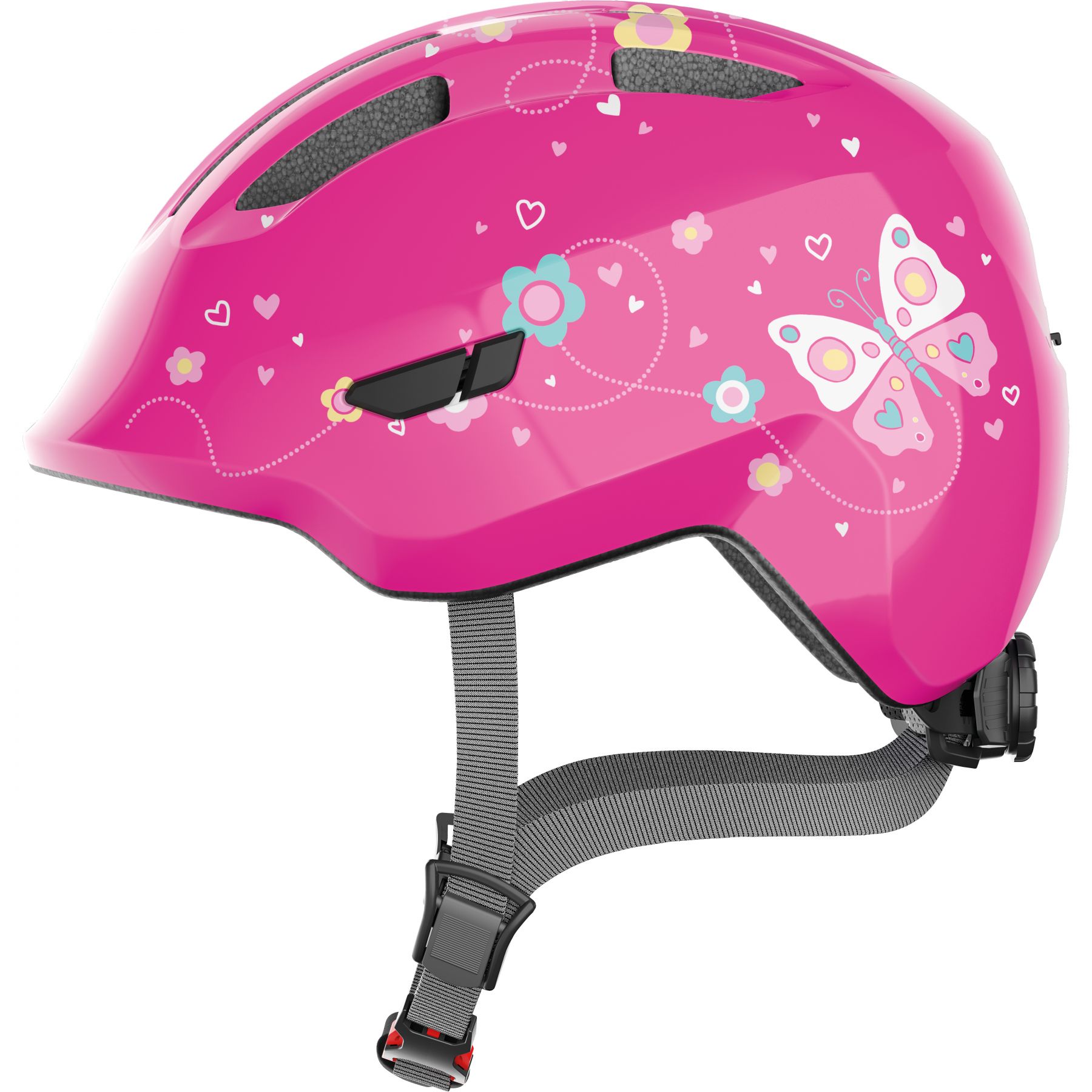 Abus Smiley 3.0, Fahrradhelm, Junior, pink butterfly