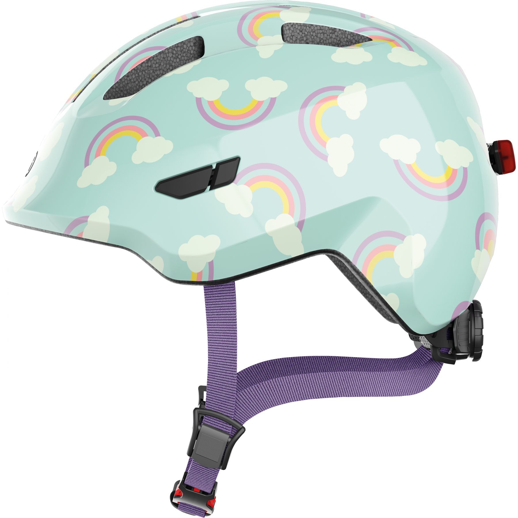 Abus Smiley 3.0 LED, Fahrradhelm, Junior, blue rainbow