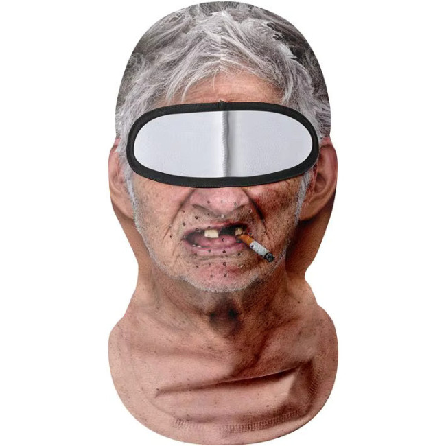Accezzi Old Man Balaclava, lustige Skimaske, grimmiger Opa