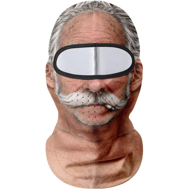 Accezzi Old Man Balaclava, lustige Skimaske, Schnurrbart