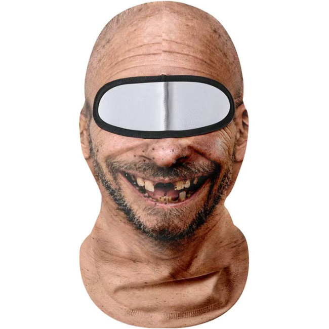 Accezzi Old Man Balaclava, lustige Skimaske, Glatze mit Bart