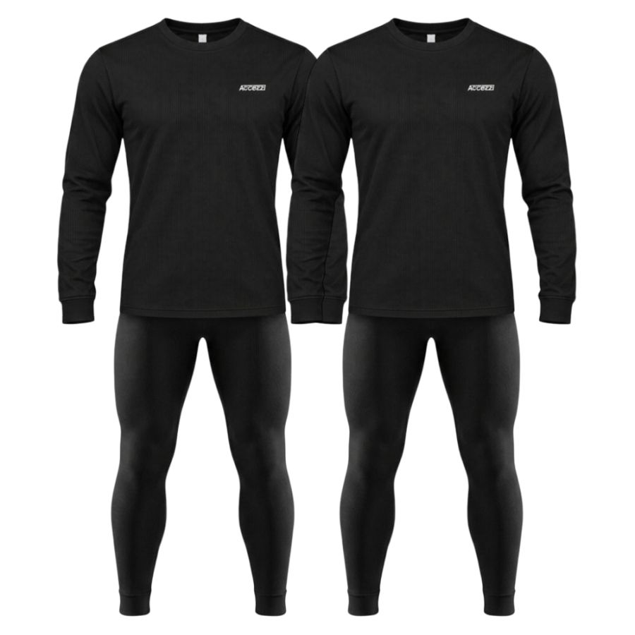 Accezzi Baselayer, Skiunterwäsche, 2 Sets, Herren, schwarz