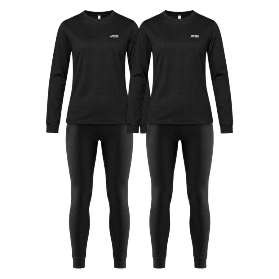 Accezzi Baselayer, Skiunterwäsche, 2 Sets, Damen, schwarz