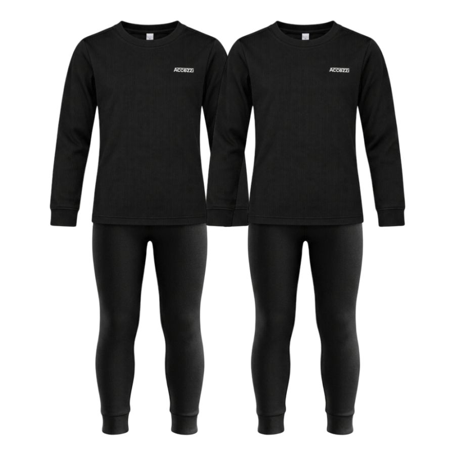 Accezzi Baselayer, Skiunterwäsche, 2 Sets, Junior, schwarz