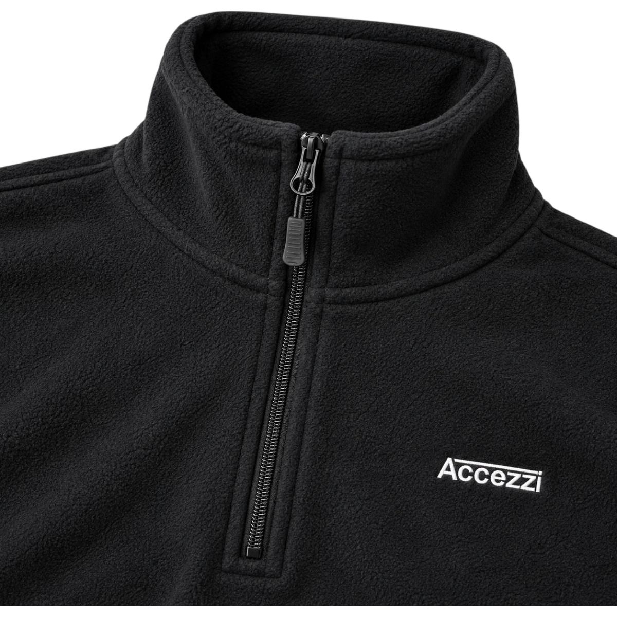 Accezzi, Fleecepullover 1/2 Zip, Herren, schwarz — 2