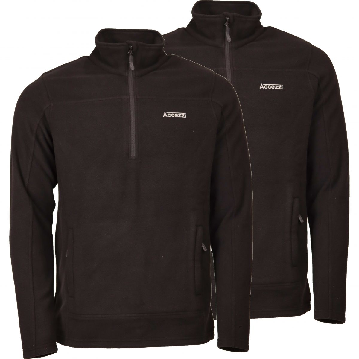 Accezzi Fleecepullover, Herren, schwarz, 2 Paar — 2