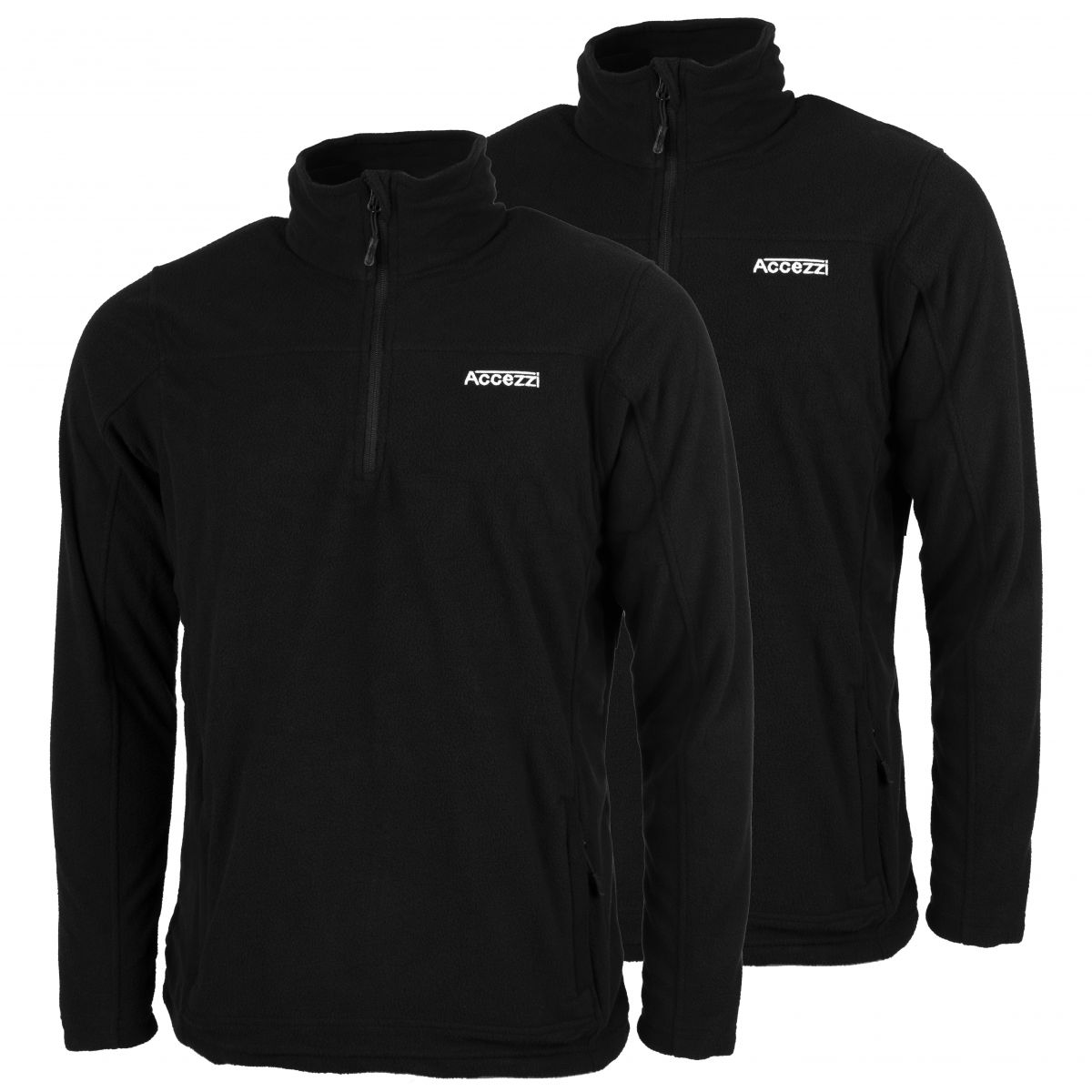 Accezzi Fleecepullover, Herren, schwarz, 2 Paar — 2