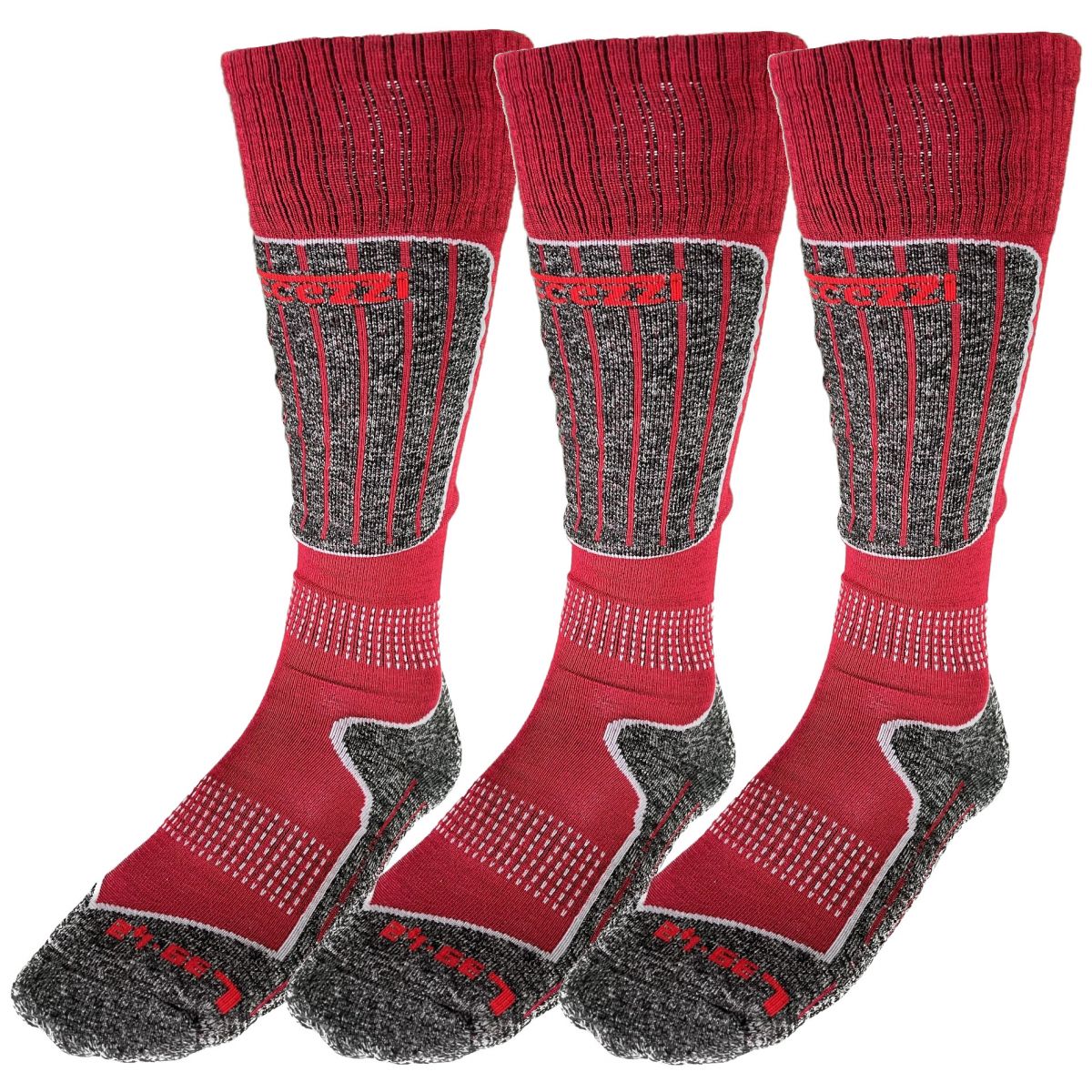 Accezzi Merino 20, Skisocken, 3 Paar, rot — 2
