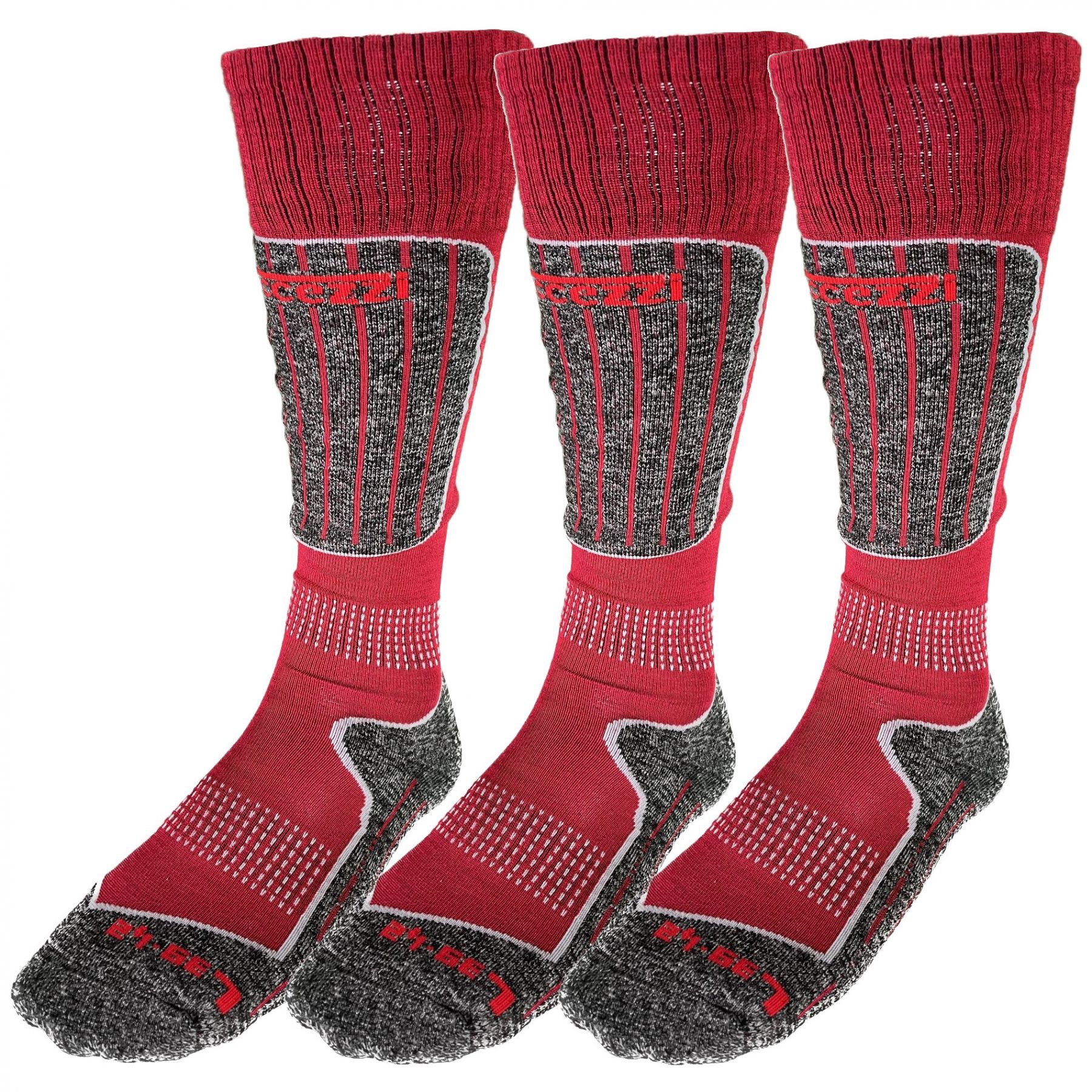Accezzi Merino 20, Skisocken, 3 Paar, rot
