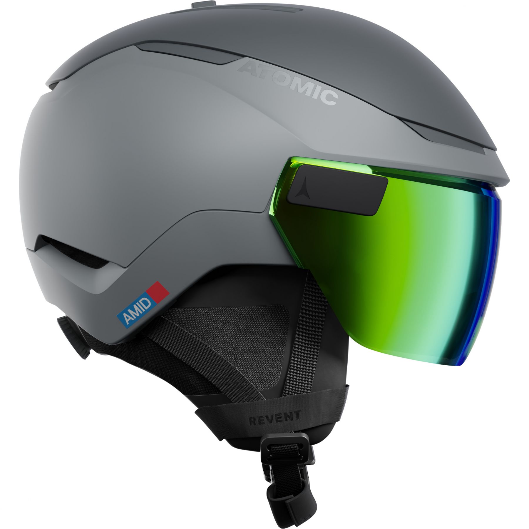 Atomic Revent GT Amid Visor HD, Skihelm mit Visier, grau