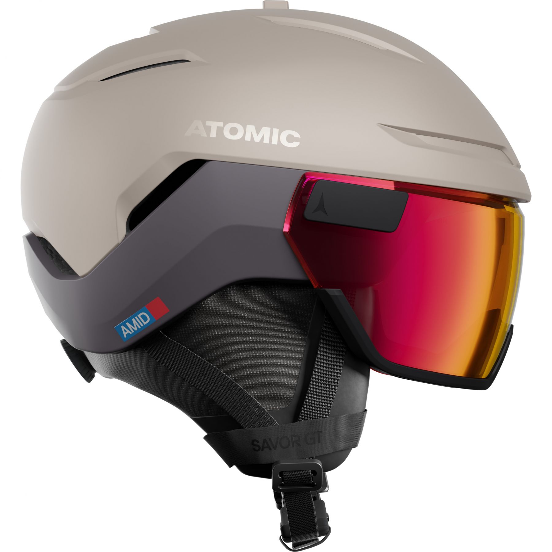 Atomic Savor GT Amid Visor Photo, Skihelm mit Visier, beige