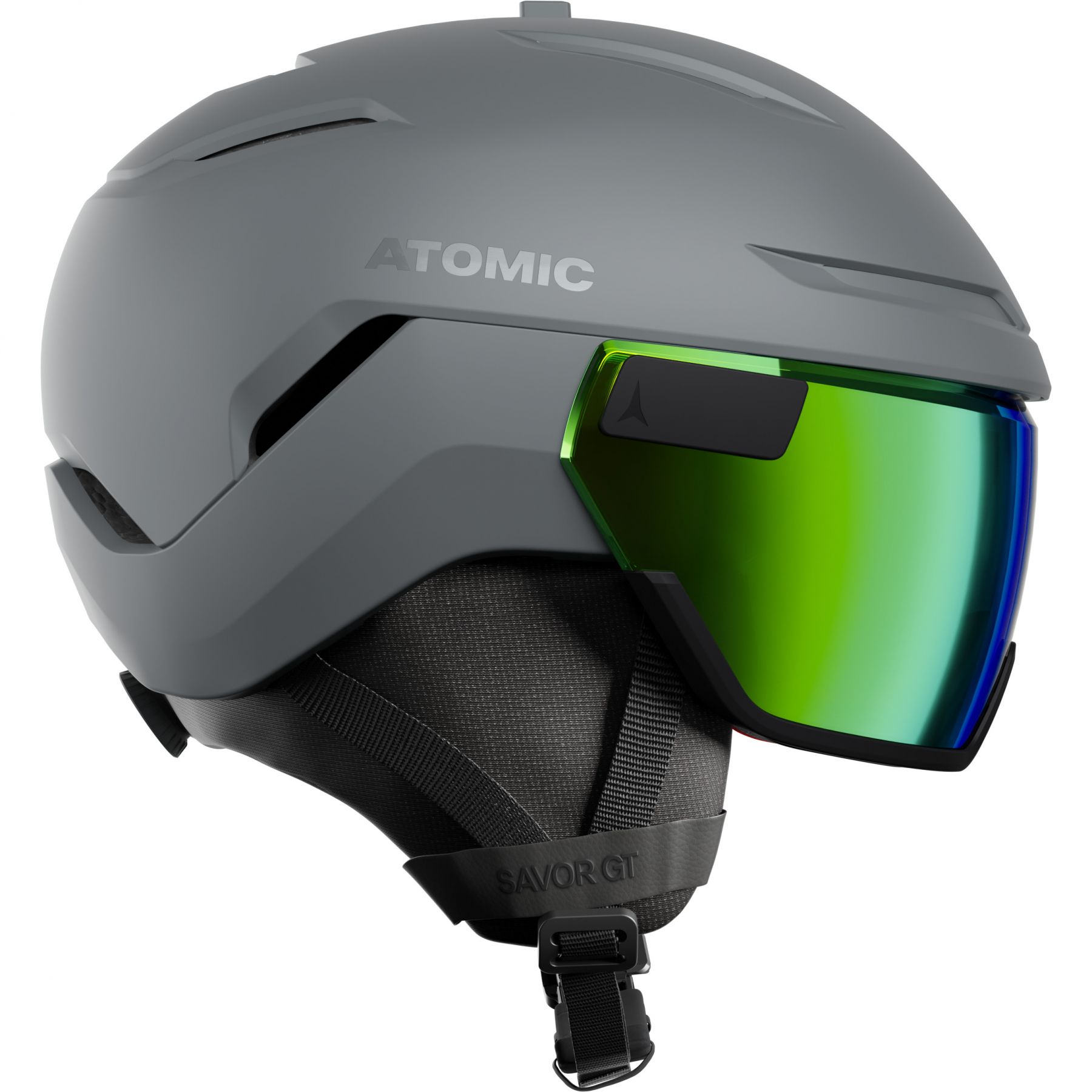 Atomic Savor GT Visor Stereo, Skihelm mit Visier, grau