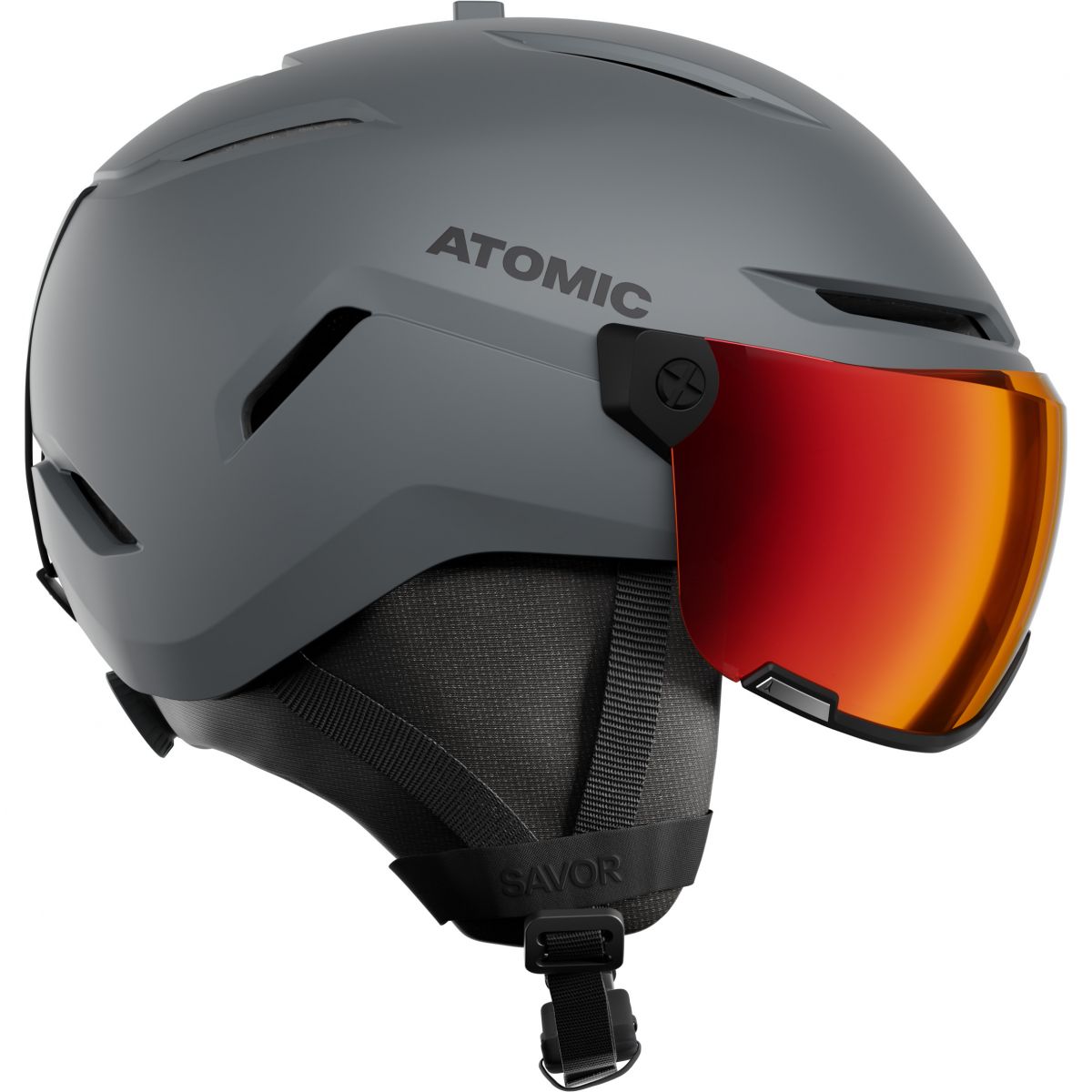 Atomic Savor Visor Stereo, Skihelm mit Visier, grau — 2