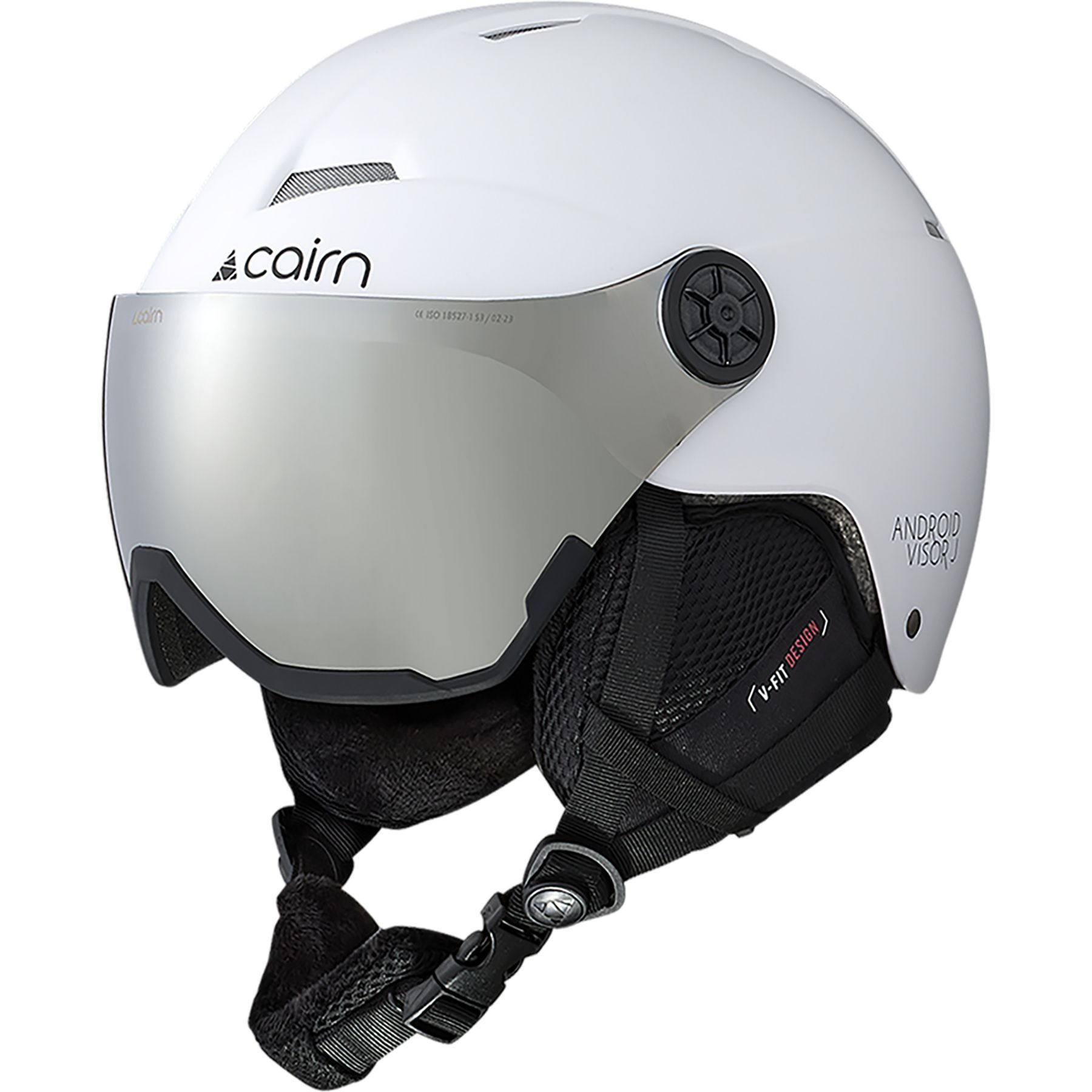 Cairn Android Visor, Skihelm mit Visier, Junior, weiß