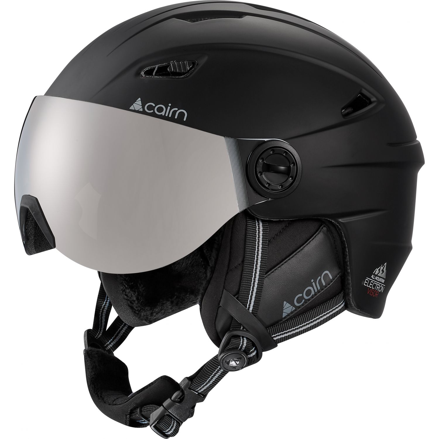 Cairn Electron, Skihelm mit Visier, mattschwarz