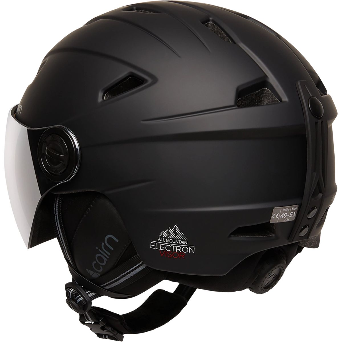 Cairn Electron, Skihelm mit Visier, mattschwarz — 2