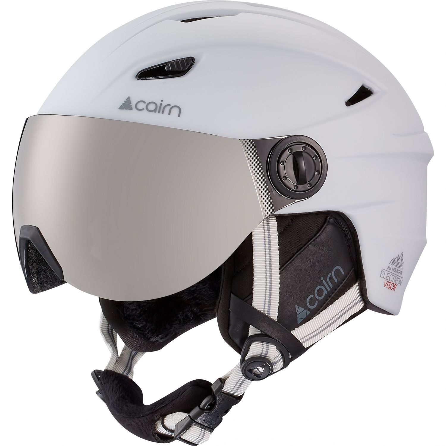 Cairn Electron, Skihelm mit Visier, mattweiß