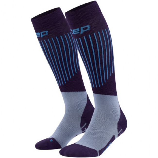 CEP Ski Ultralight Socks Tall 3.0, Skisocken, Damen, lila/blau