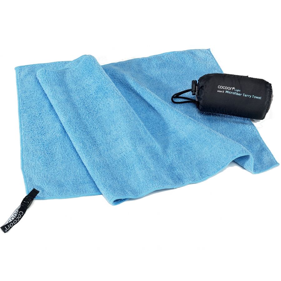 Cocoon Terry Towel Light, Mikrofaser Handtuch, hellblau