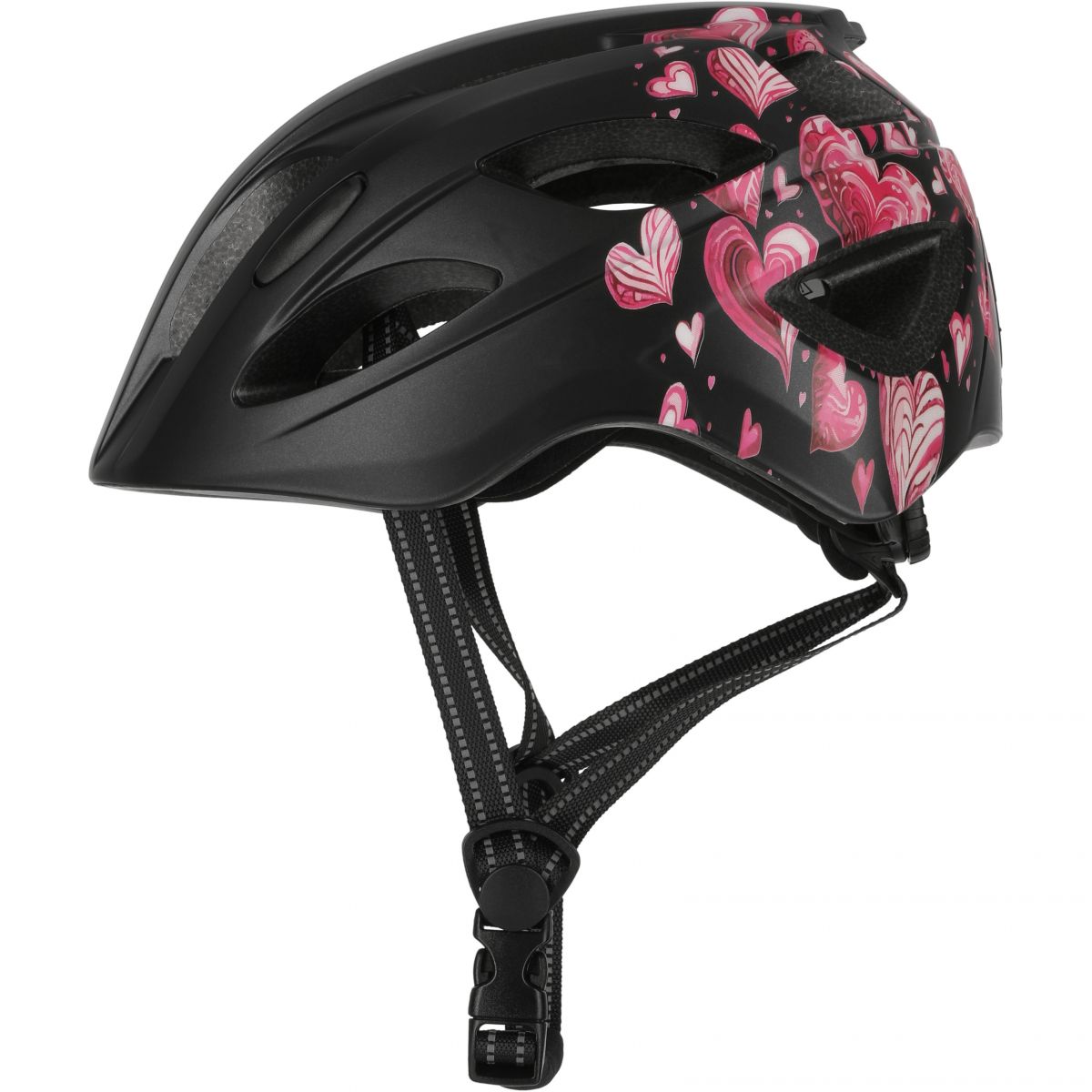 Crazy Safety Cool Heart, Fahrradhelm, Junior, schwarz/pink — 2