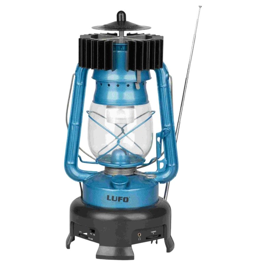 Feuerhand Lufo Hurricane Laterne Mit Radio, Laterne, blau
