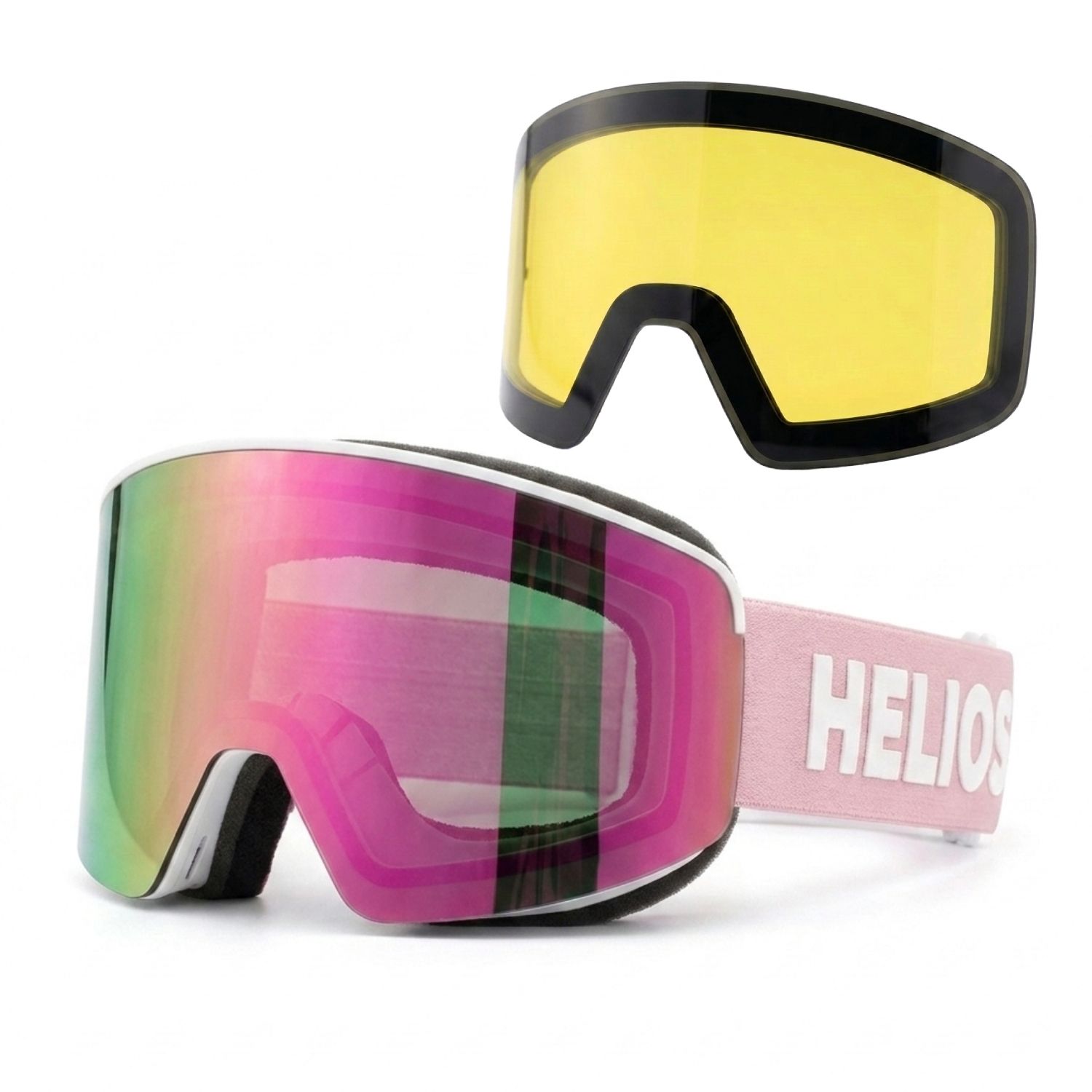 Helios View Magnet, Skibrillen, Weiß/pink