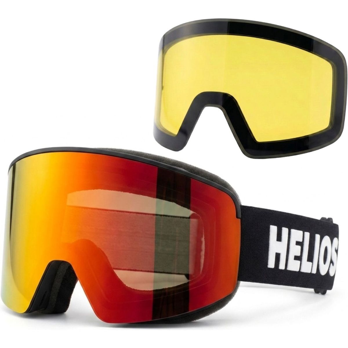 Helios View Magnet, Skibrillen, schwarz/rot