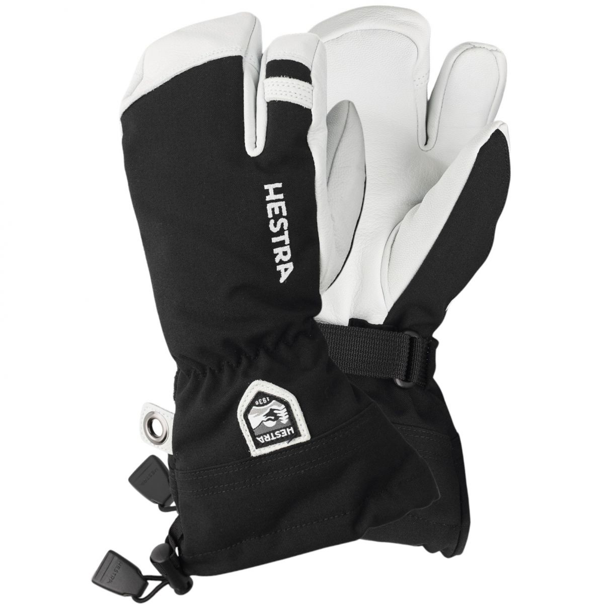Hestra Army Leather Heli 3-Finger-Skihandschuhe, Junior, schwarz — 2