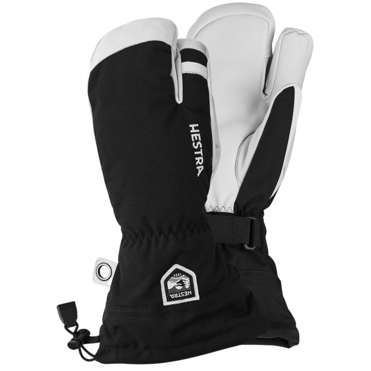 Hestra Army Leather Heli 3 Finger Skihandschuhe, schwarz — 2
