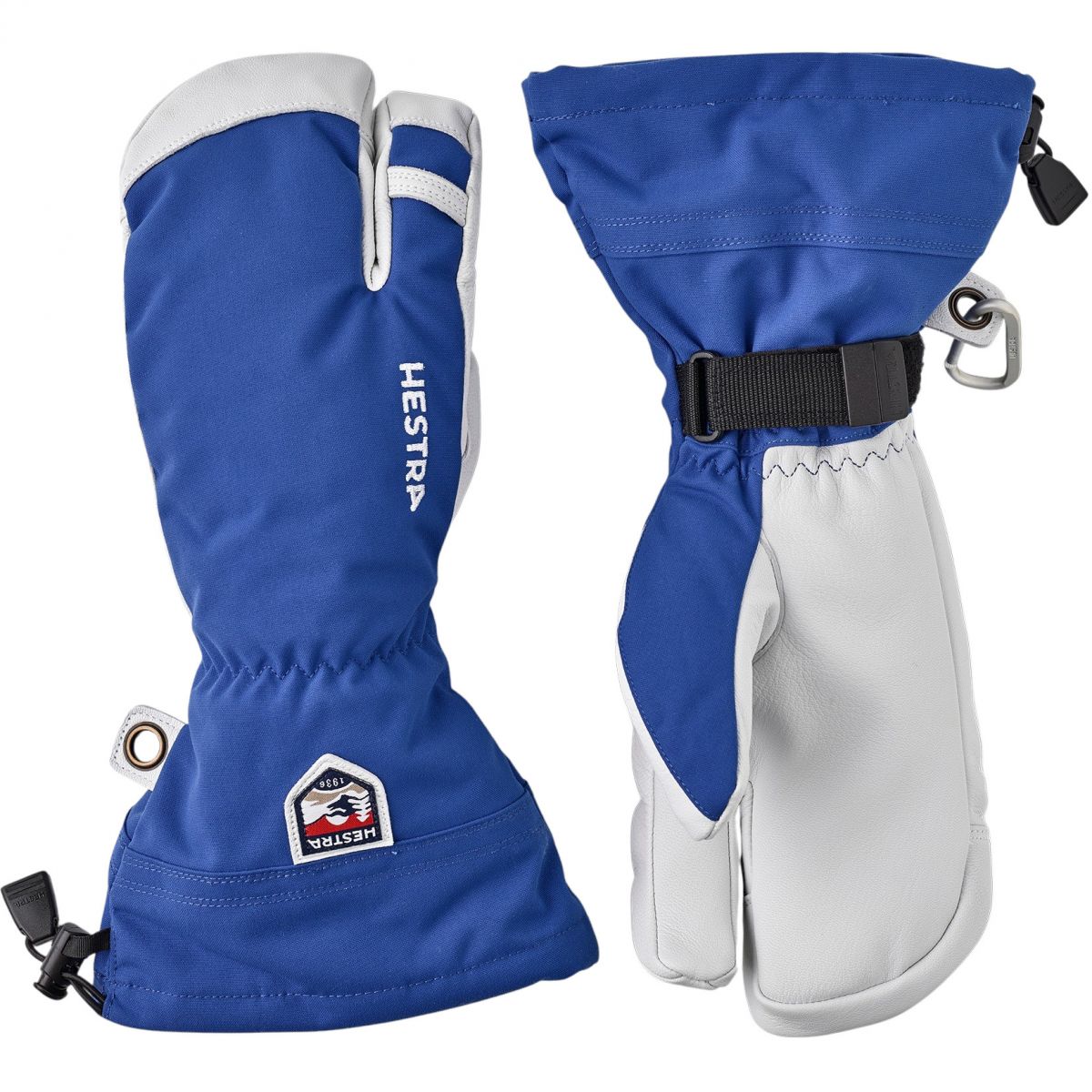 Hestra Army Leather Heli Ski, 3-Finger-Skihandschuhe, blau — 2