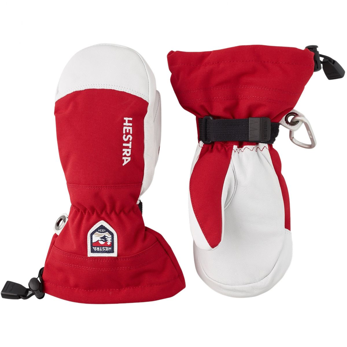 Hestra Army Leather Heli Ski Jr, Skifäustlinge, Junior, rot — 2