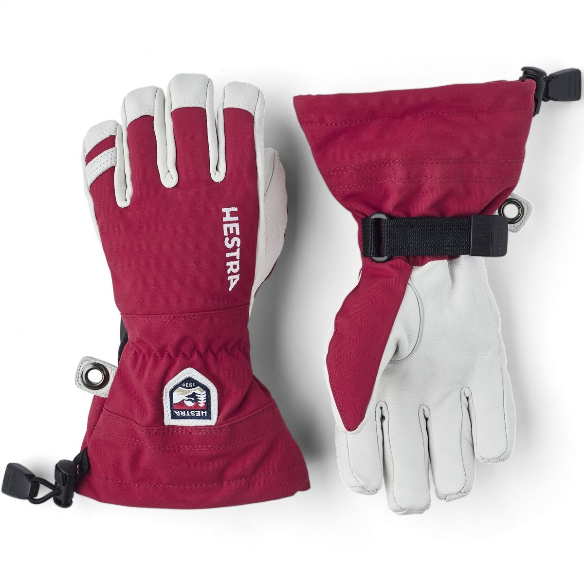 Hestra Army Leather Heli Ski Jr, Skihandschuhe, Junior, rot — 2