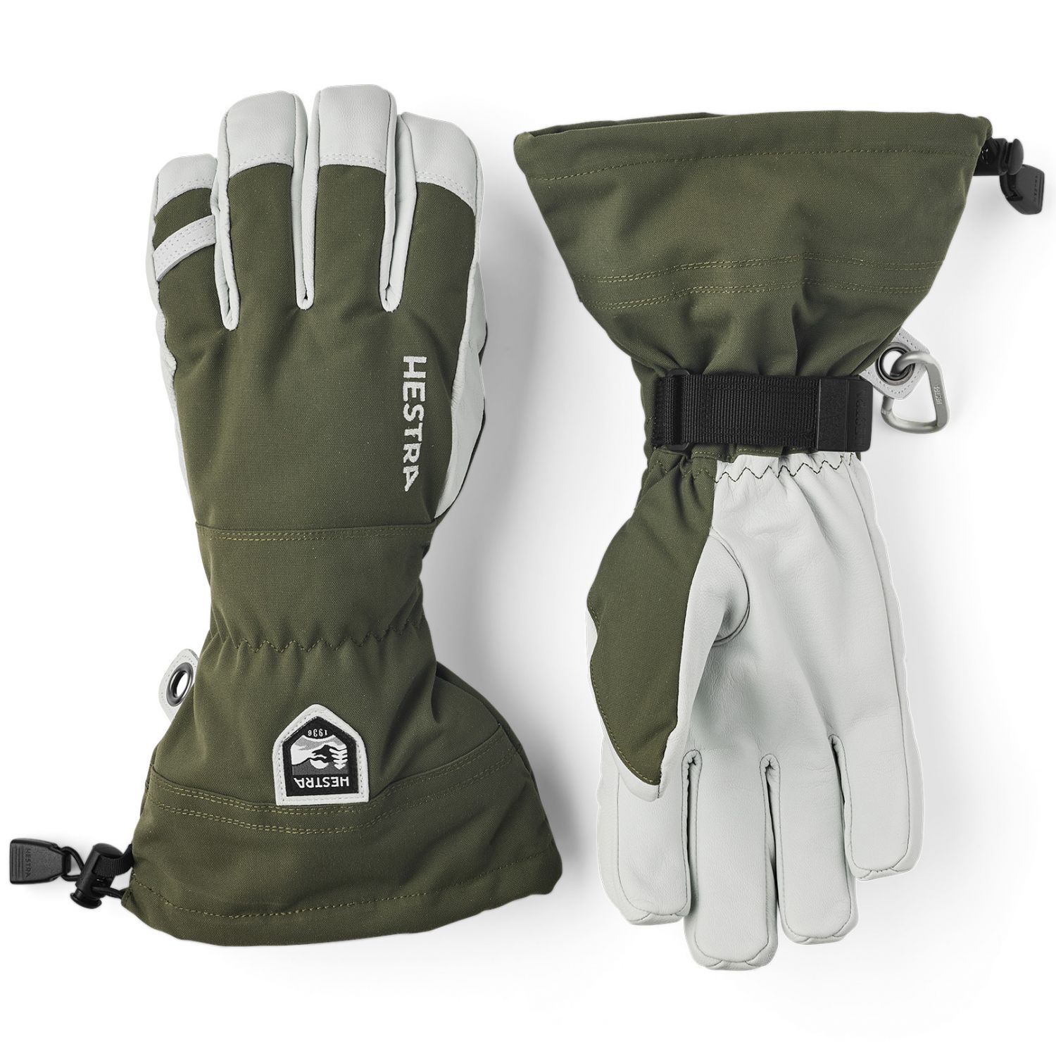 Hestra Army Leather Heli Ski, Skihandschuhe, grün