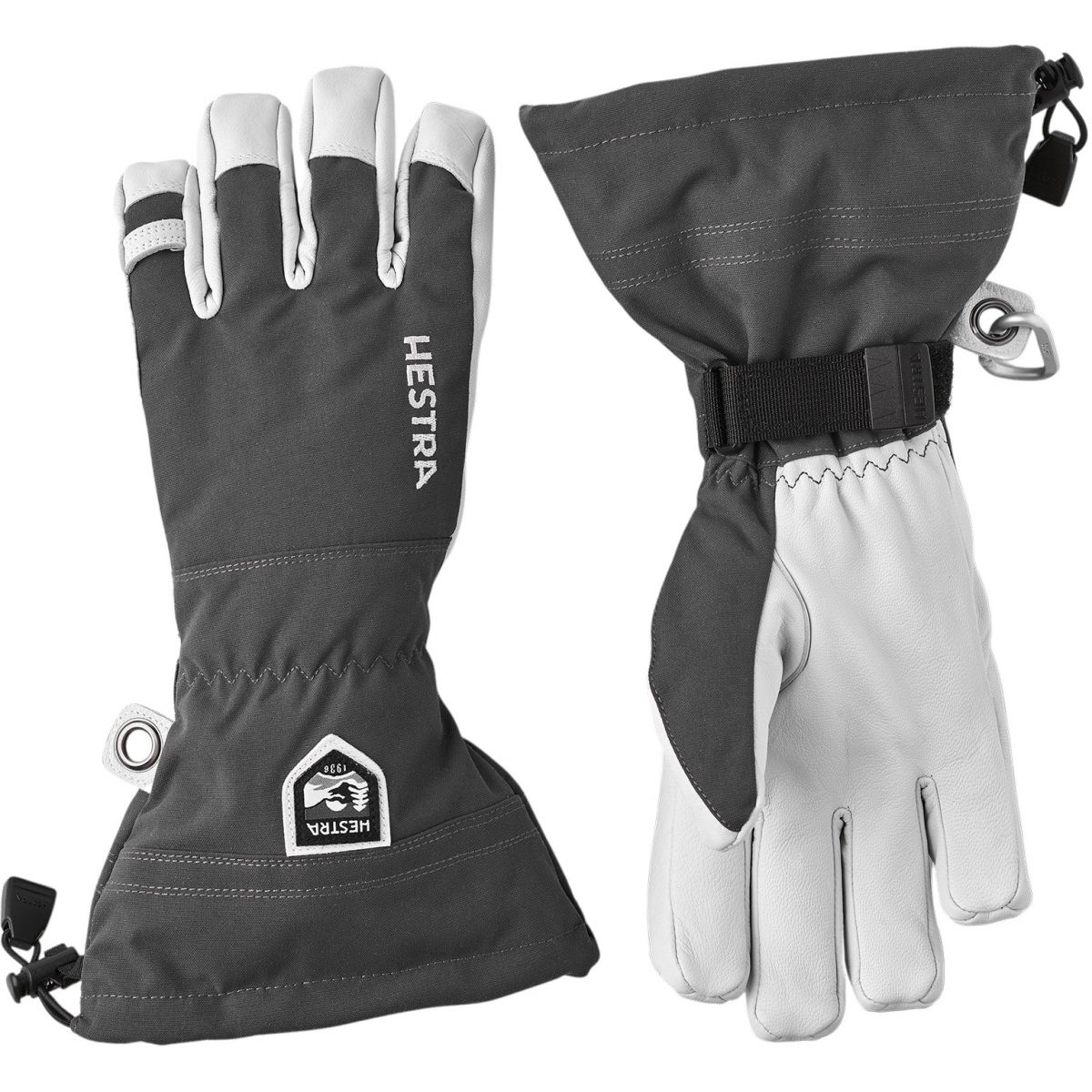 Hestra Army Leather Heli Ski, Skihandschuhe, grau — 2