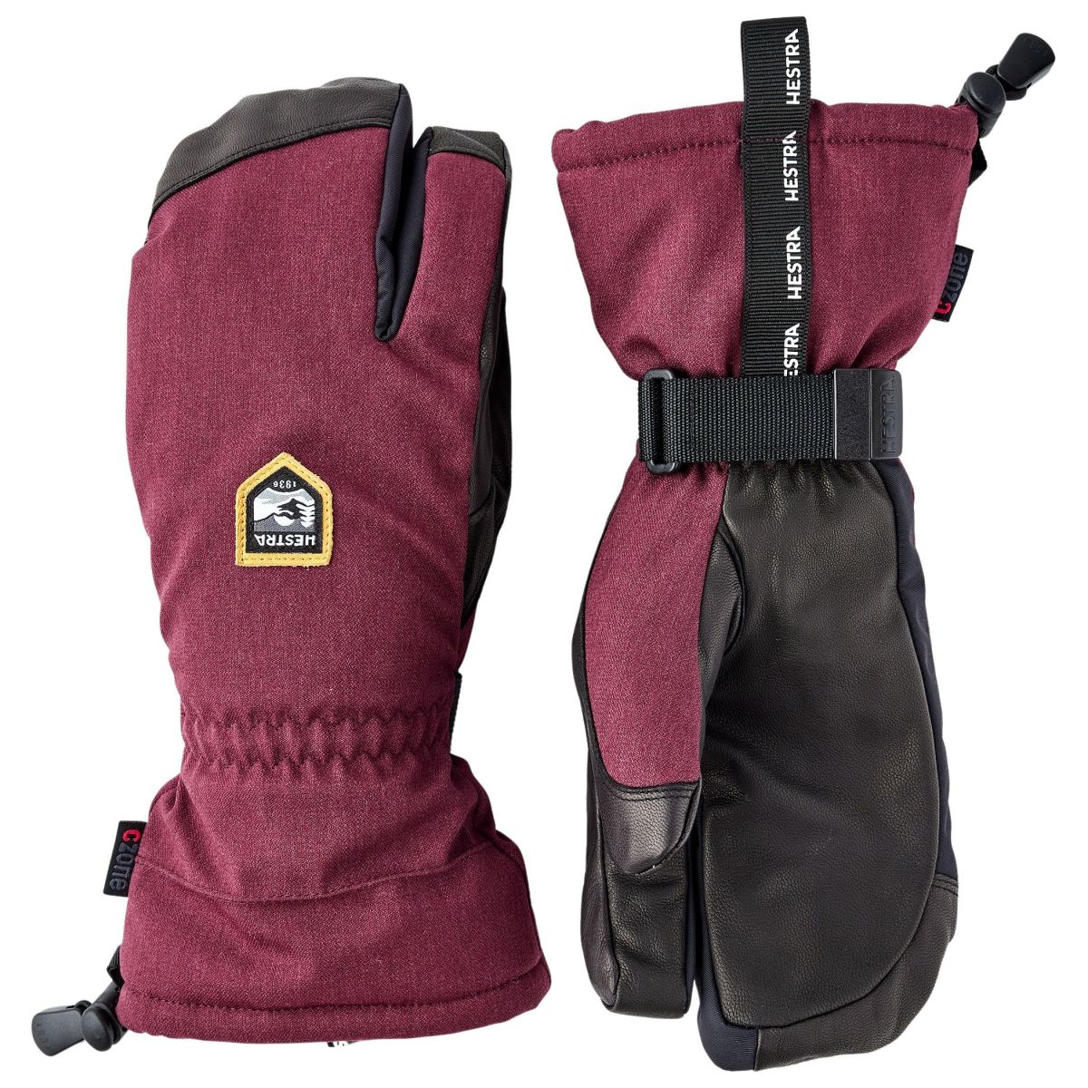 Hestra CZone Mountain, 3-Finger-Skihandschuhe, dunkelrot — 2