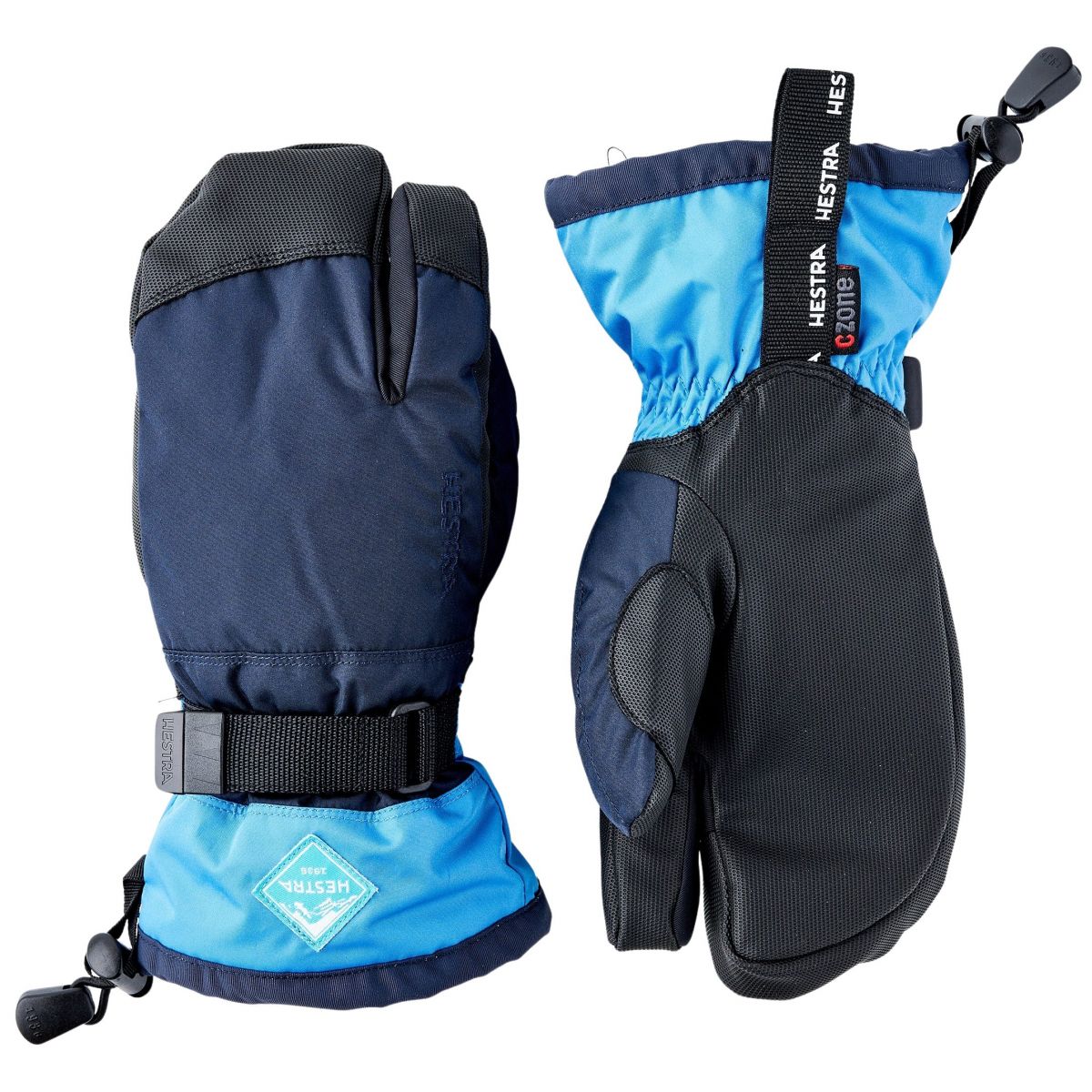 Hestra Gauntlet CZone, 3-Finger-Skihandschuhe, Junior, blau — 2