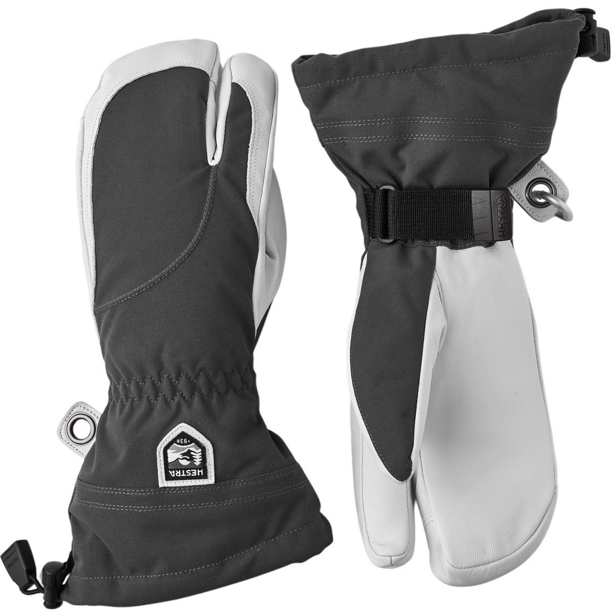 Hestra Heli Ski, 3-Finger-Skihandschuhe, Damen, grau/weiß — 2