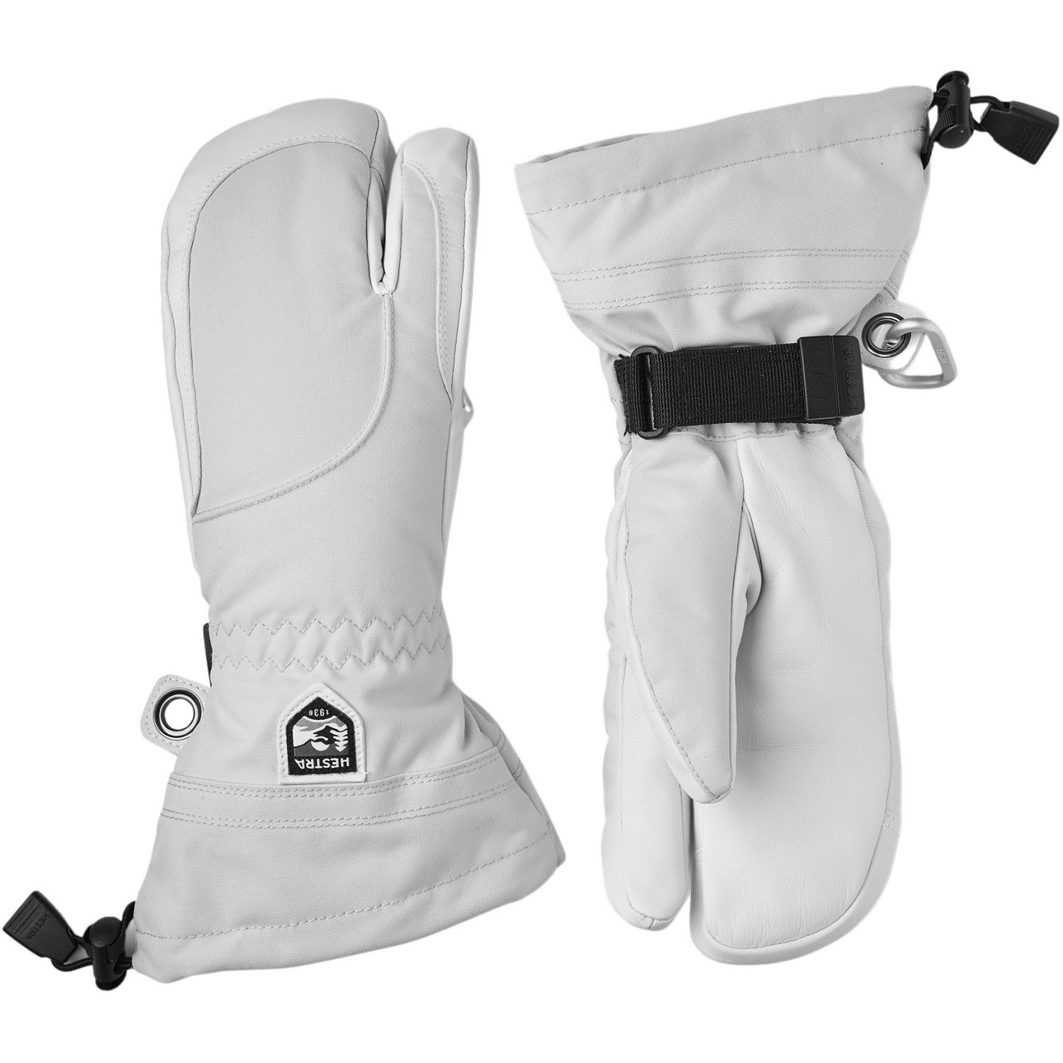 Hestra Heli Ski, 3-Finger-Skihandschuhe, Damen, hellgrau/weiß
