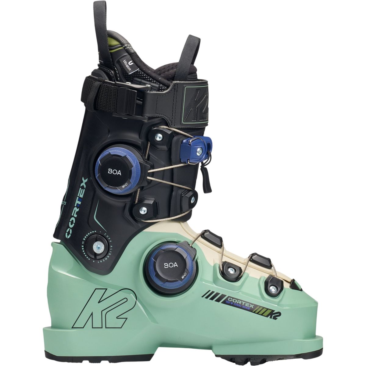 K2 Cortex Zonal 105 BOA, Skischuhe, Damen, schwarz/hellblau — 2