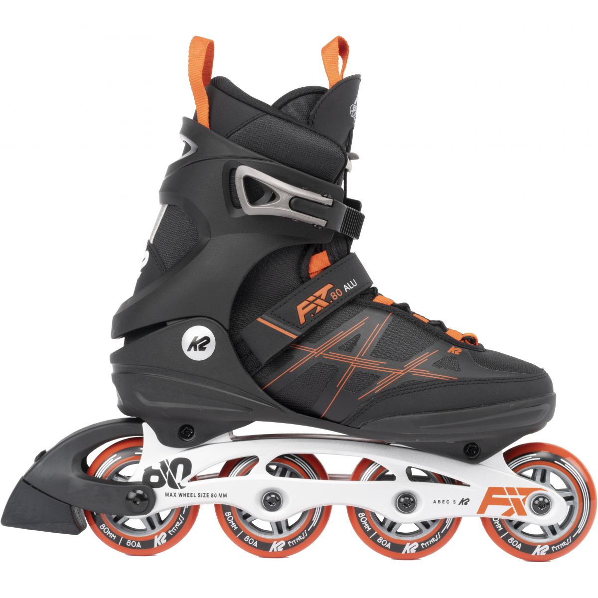 K2 F.I.T. 80 Alu, Inlineskates, Herren, schwarz/orange — 2