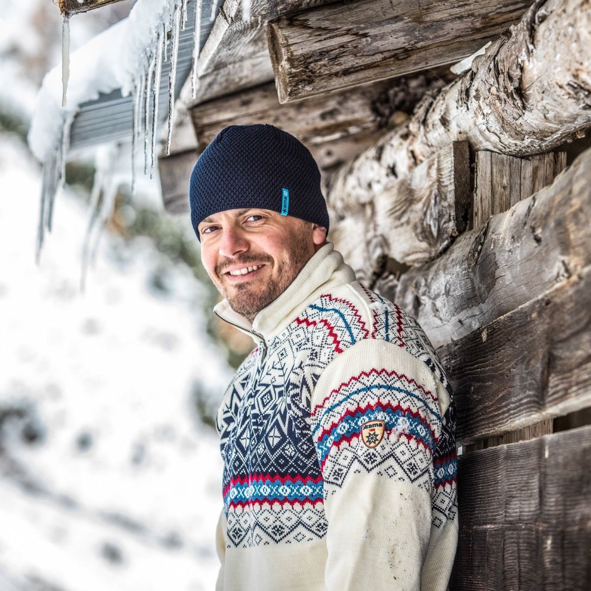 Kama Strickmütze mit Gore Windstopper, navy — 2