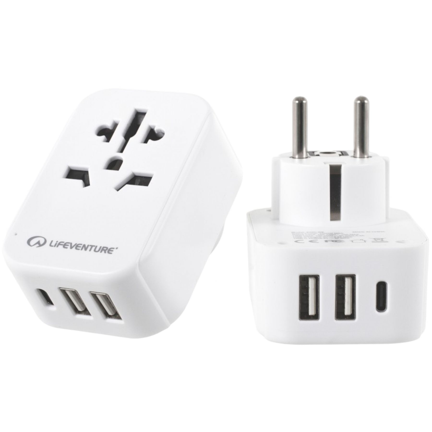 Lifeventure Europäischer Reiseadapter mit USB   USB C