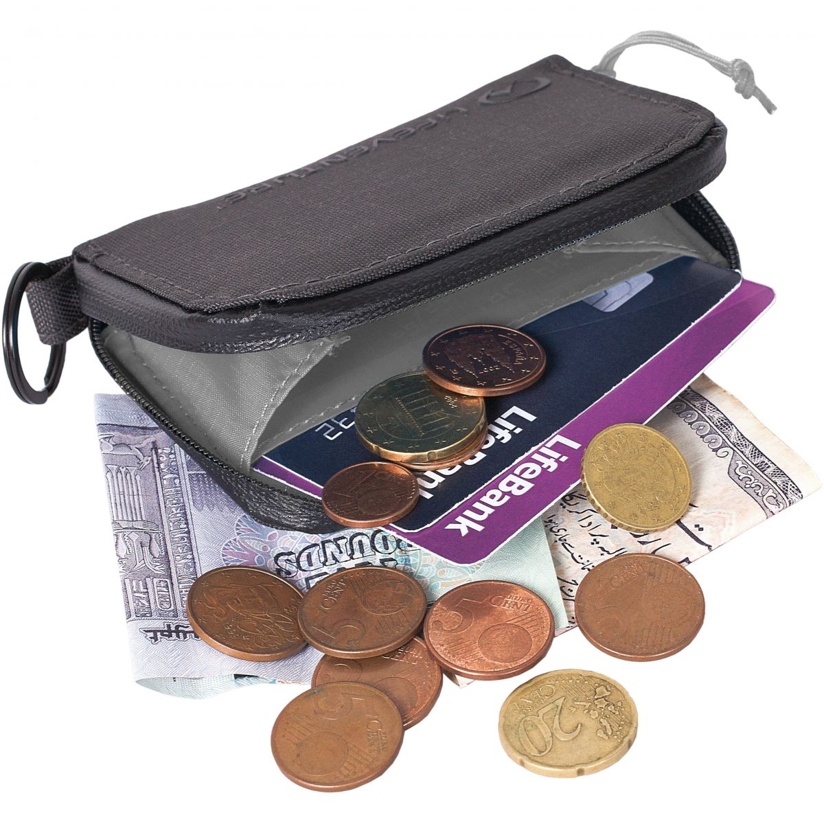 Lifeventure RFiD Münzgeldbörse, Unisex, Grau — 2