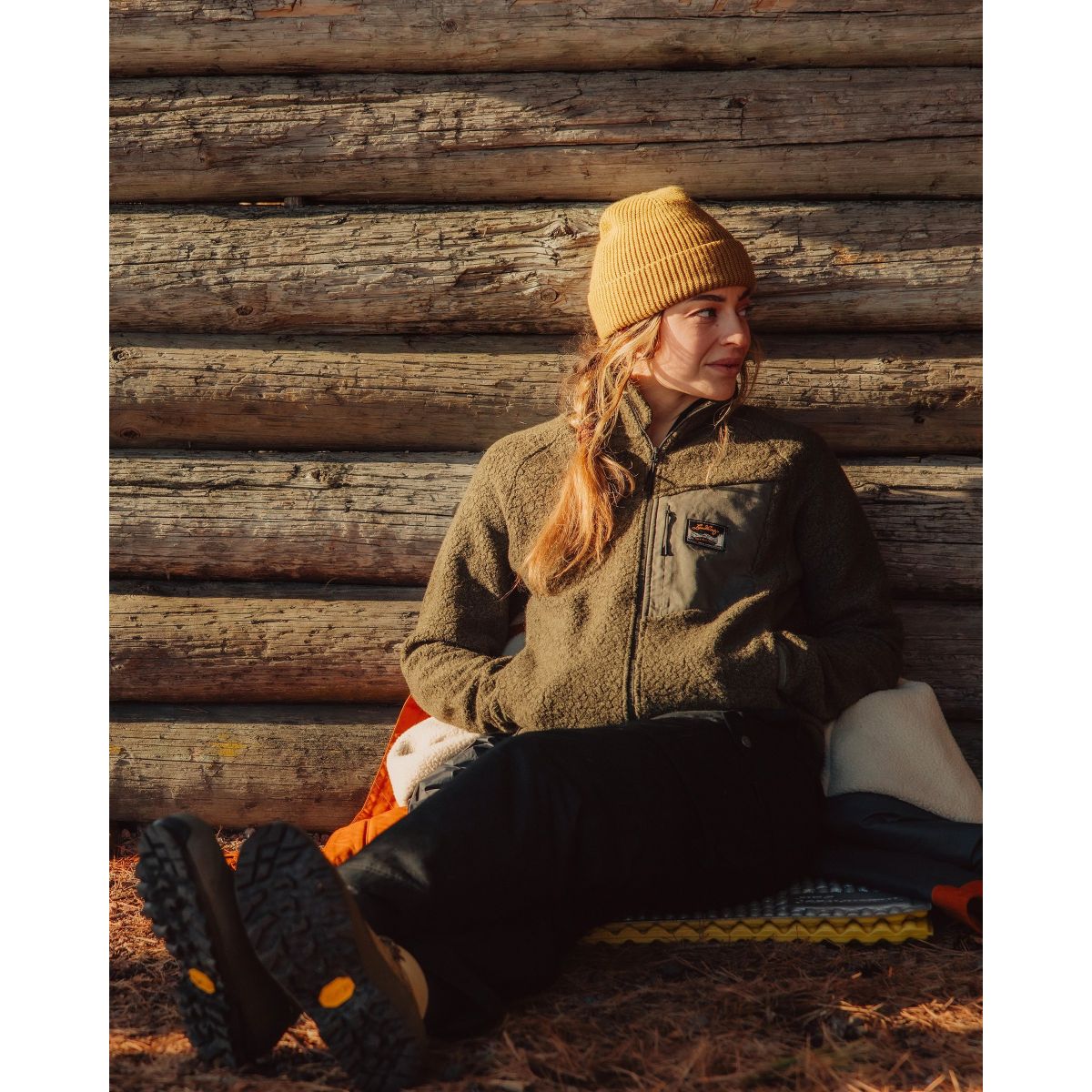 Lundhags Core Ribbed Beanie, Mütze, Heu — 2
