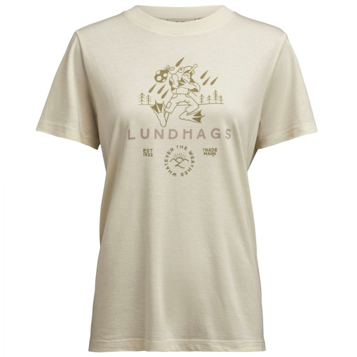 Lundhags Järpen Printed T-shirt, T-Shirt, Damen, Weiß — 2