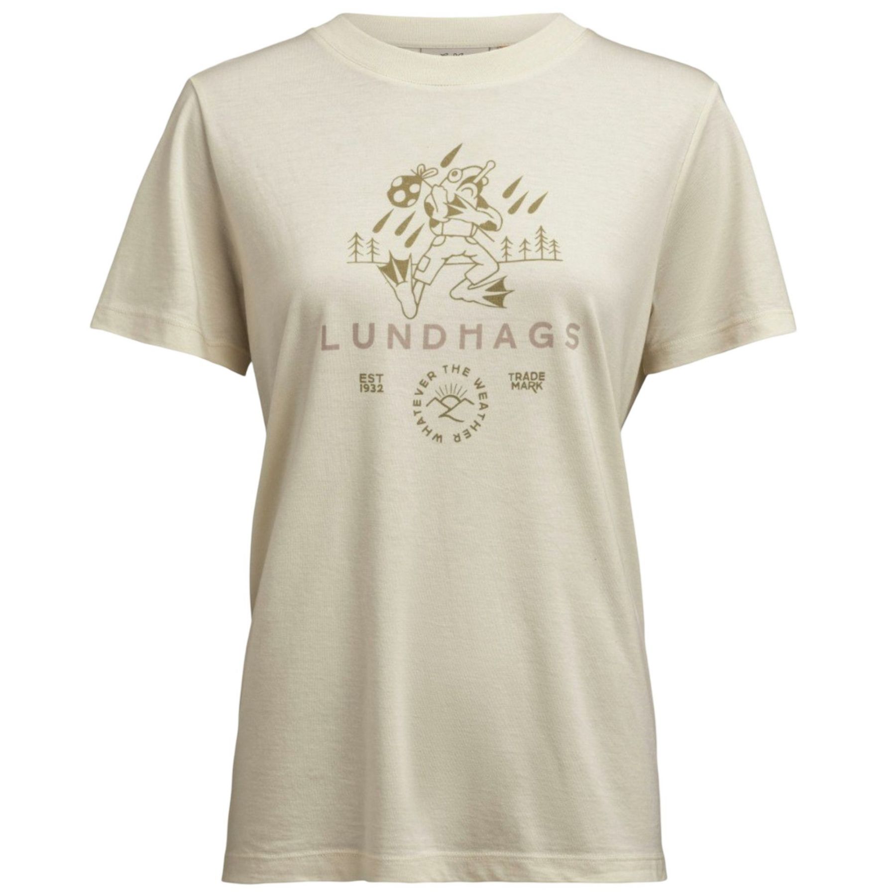 Lundhags Järpen Printed T-shirt, T-Shirt, Damen, Weiß