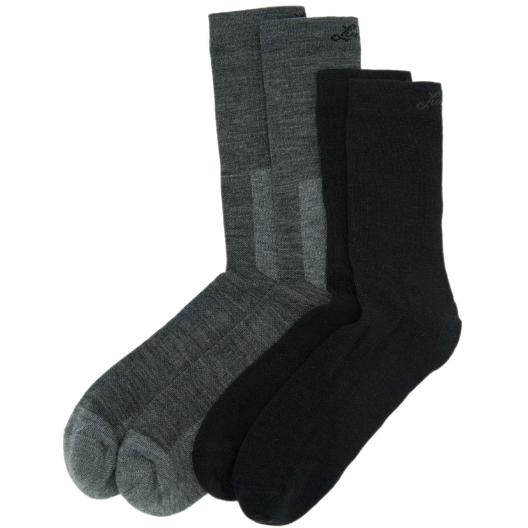 Lundhags Merino Trekking Sock Combo Mid, Wandersocken, Unisex, Grau/Schwarz