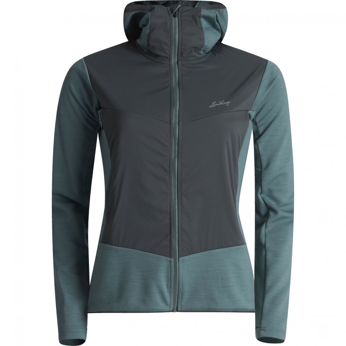 Lundhags Padje Merino Block Hoodie, Zwischenschicht, Damen, blau/grau — 2