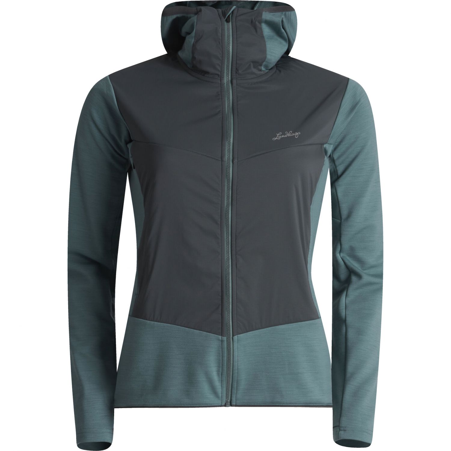 Lundhags Padje Merino Block Hoodie, Zwischenschicht, Damen, blau/grau