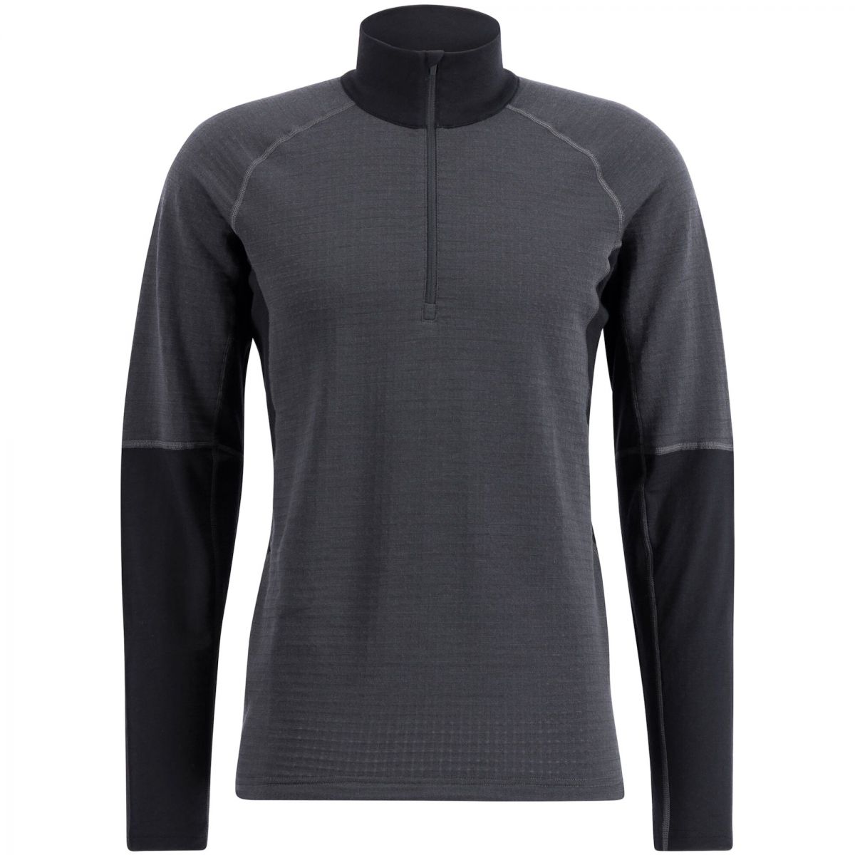 Lundhags Prime Merino Half Zip, Midlayer, Herren, Grau/Schwarz — 2